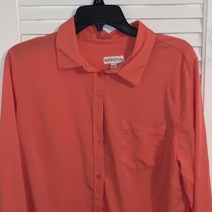 Peach button up top